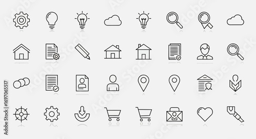 Vector Icons Set of Modern universal line icon set for website and application design. EPS Editable