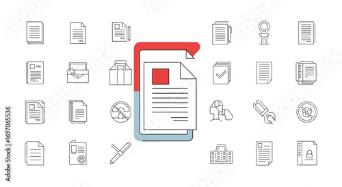 Vector Icons Set of Office document and file management vector icon collection. EPS Editable
