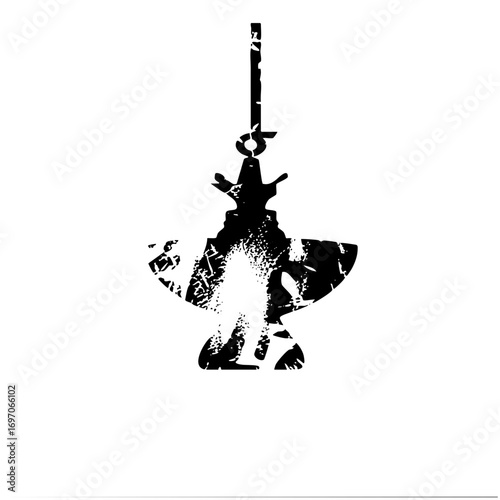 Vector Silhouette of a knight holding a sword with a outline within.