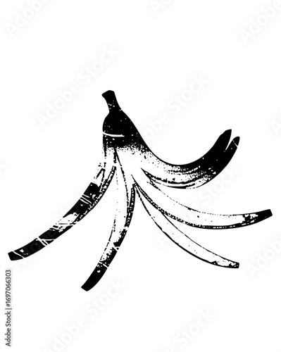 Vector Discarded banana peel depicts a slippery hazard.