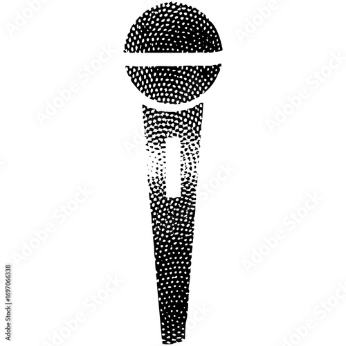Vector Detailed dotted microphone for vocal performance.