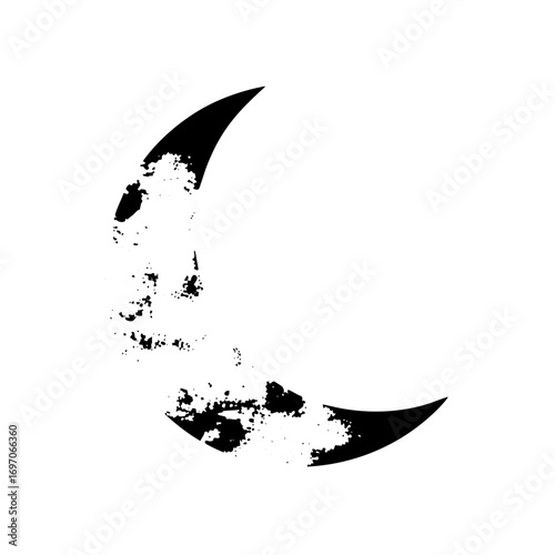 Vector Abstract black shapes form a dynamic fragmented face .
