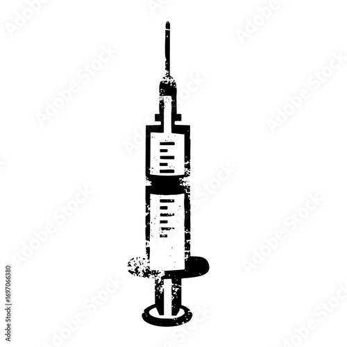 Vector Detailed vector of a medical syringe for healthcare concepts.