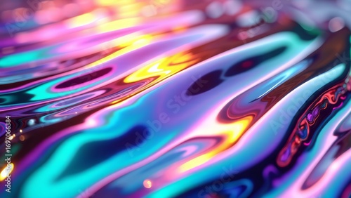 Iridescent oil slick film texture with rainbow colors