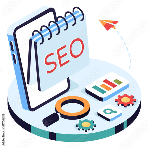 Trendy design icon of Seo schedule