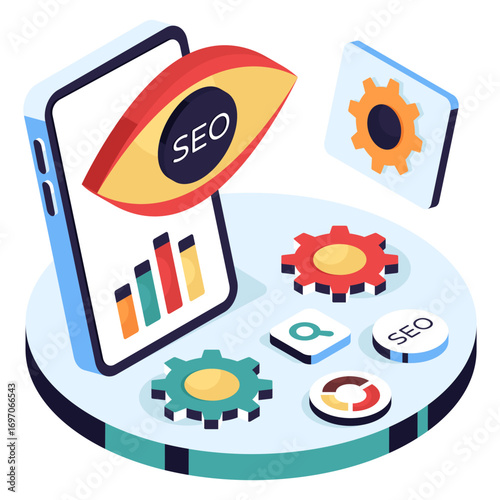 A unique design icon of seo monitoring