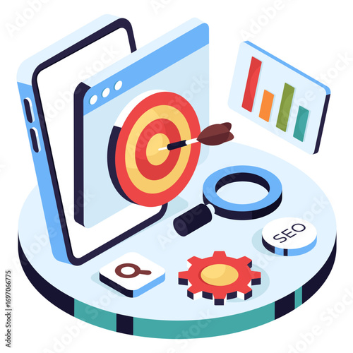 An editable design icon of target website