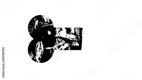 Vector Abstract ampersand symbol with distressed texture.