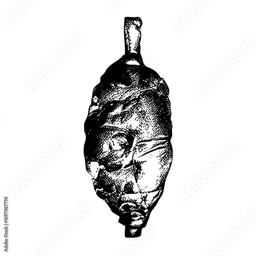 Vector Abstract human head with textured details.
