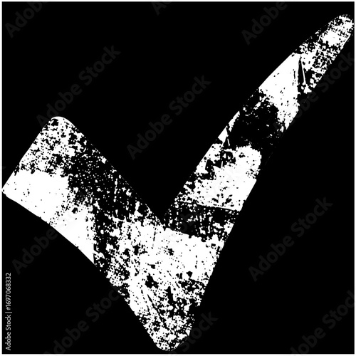 Vector Distressed check mark displays completion and validation.