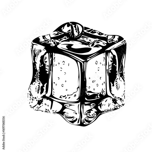 Vector Detailed vector of a crystalline ice cube.