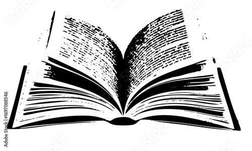 Vector Open book with textured pages