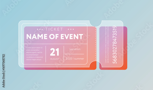 Modern colorful event ticket template