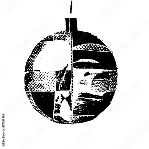 Vector Abstract spherical with fragmented face .