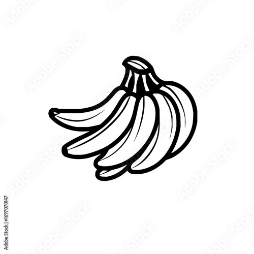 Banana bunch vector illustration for healthy eating and tropical fruit design projects and banana clip art uses