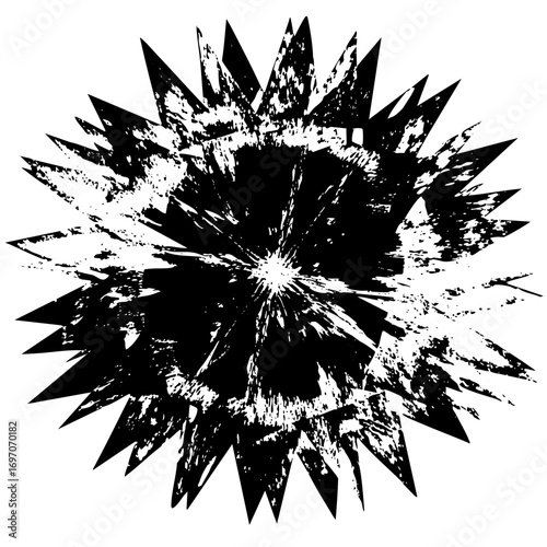 Vector Abstract burst of jagged spikes radiates from a central point.