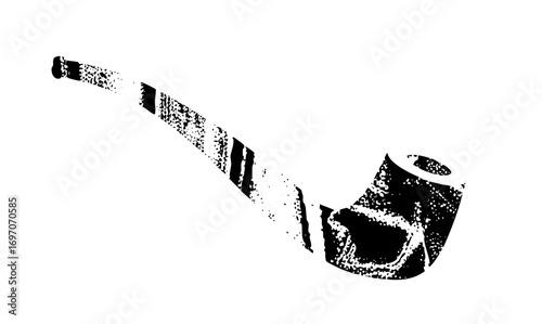 Vector Abstract vector of a curved pipe with a rounded mouthpiece.