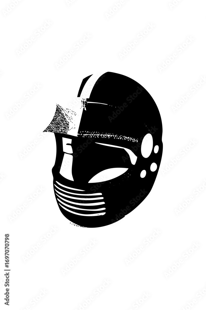 Fototapeta premium Vector Stylized astronaut helmet with detailed shading.