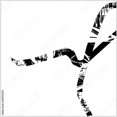 Vector Abstract black depicts a stylized animal head.