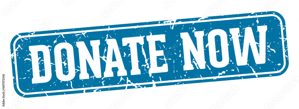Fototapeta premium donate now rectangular sign. donate now stamp