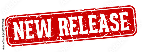 new release rectangular sign. new release stamp