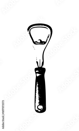 Vector Black vector of a classic bottle opener.