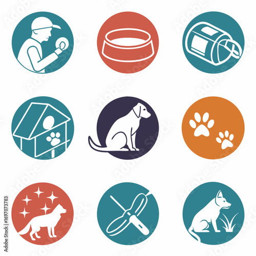 Collection of dog care icons