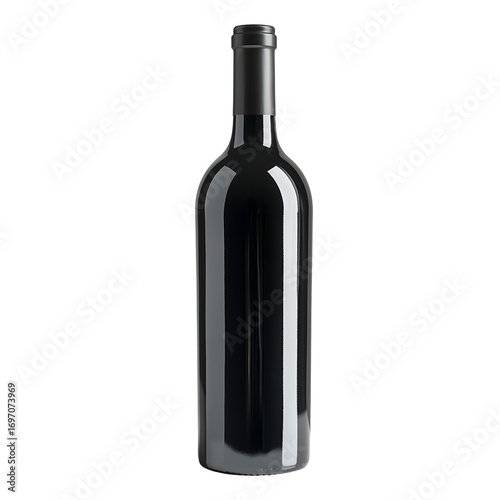 Wallpaper Mural Black Wine Bottle Mockup Elegant, Isolated, and Ready for Your Label Design Torontodigital.ca