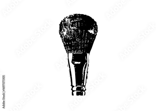 Vector Detailed of a cosmetic brush with a textured handle.