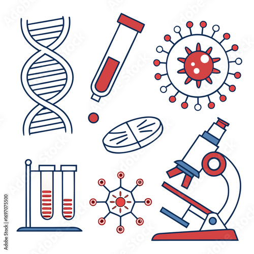 Science and medical research icons
