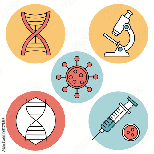 Science and medical research icons