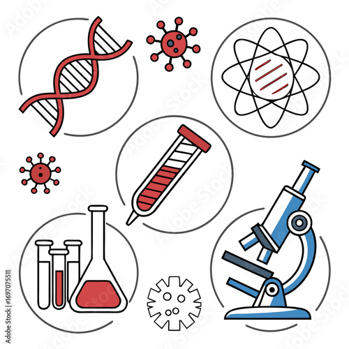Science and medical research icons