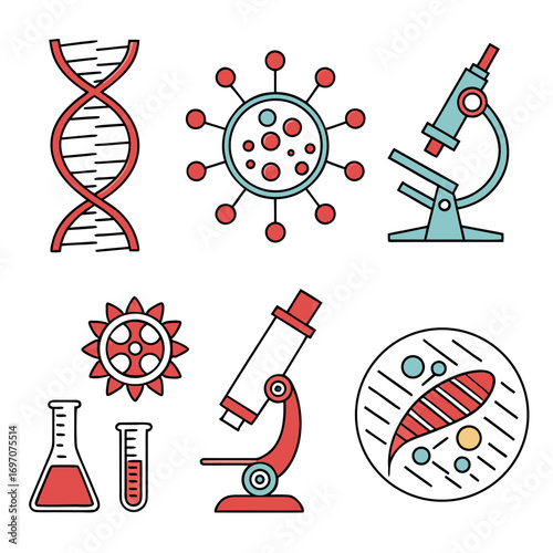 Science and medical research icons