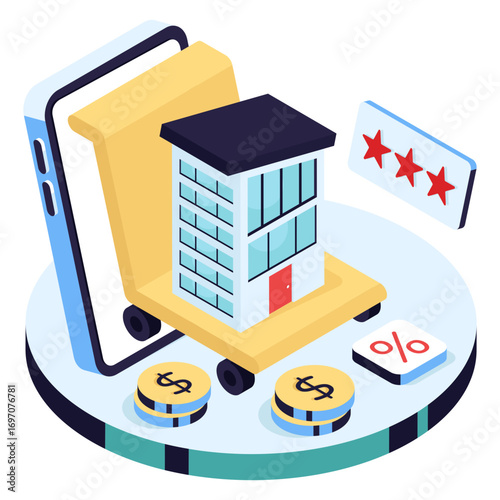 Modern design illustration of moving home