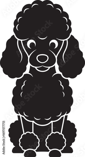 Elegant Poodle Silhouette Illustration Graceful Dog Design Pet Symbol Black and White Graphic
