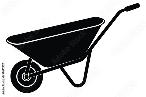 wheelbarrow silhouette vector art design