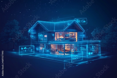 house on the night sky