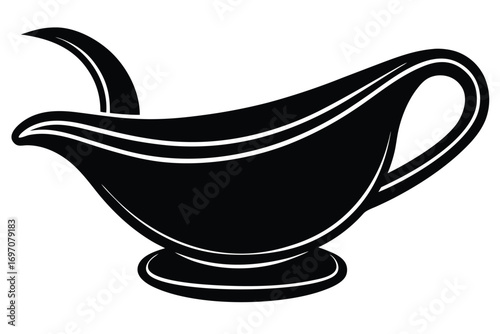 gravy boat silhouette vector art design