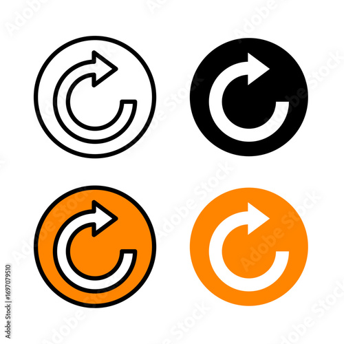 Refresh Icon . in stroke, black and colored vectors collection isolated on white background.
