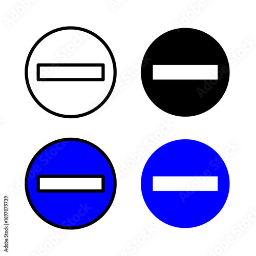 Minus Icon . in stroke, black and colored vectors collection isolated on white background.