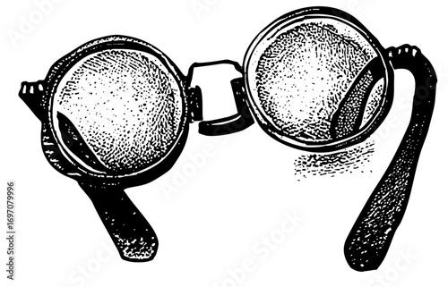 Vector Detailed of crossed magnifying glasses.