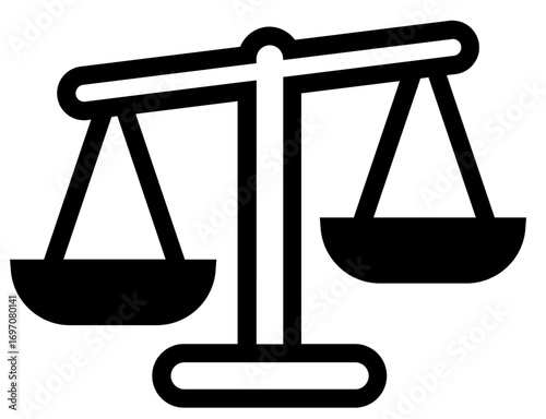 Simple Line Art Balance Scale Justice Symbol Legal System Icon