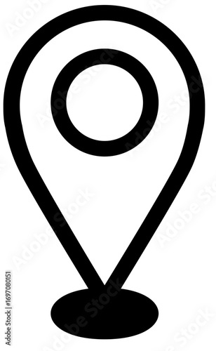 Simple Line Art Location Pin Drop Symbol Shape Icon Element