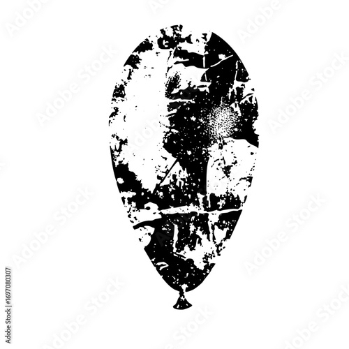 Vector Distressed balloon with a grunge texture.