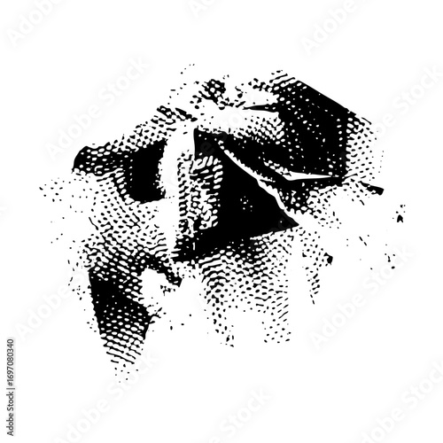 Vector Abstract lion head with dotted texture.