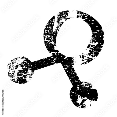 Vector Distressed of a vintage baby rattle .