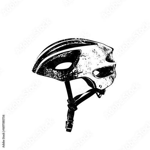 Vector Detailed vector of a protective cycling helmet.