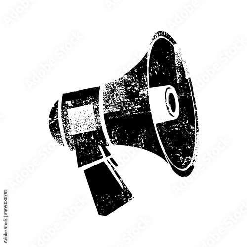 Vector Distressed megaphone conveys announcement or proclamation.