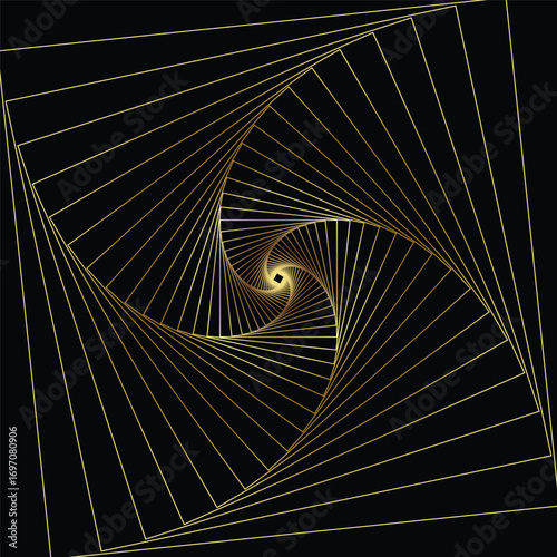 Gold abstract waves background. Golden curve lines vector illustration isolated on black. Luxury glitter shiny swirl pattern. Elegant modern fashion design element