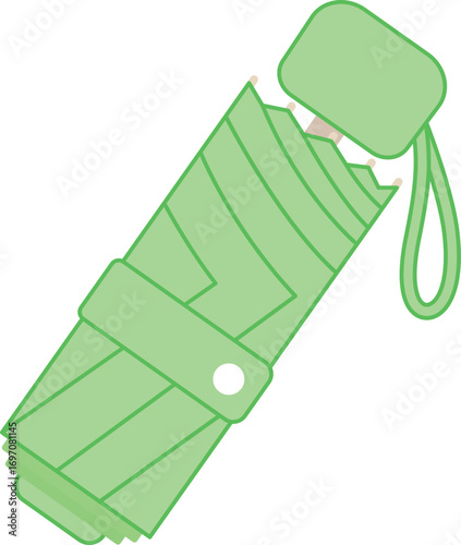 Green color Folding Umbrella Compact icon.